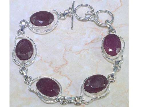 Charming Cherry Ruby Handcrafted Silver Bracelet!