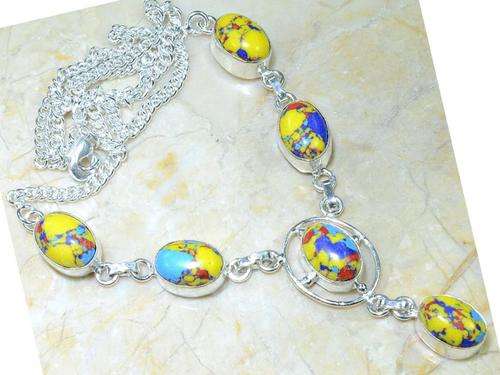 Sunny Mosaic Jasper Handcrafted Silver Fashion Necklace