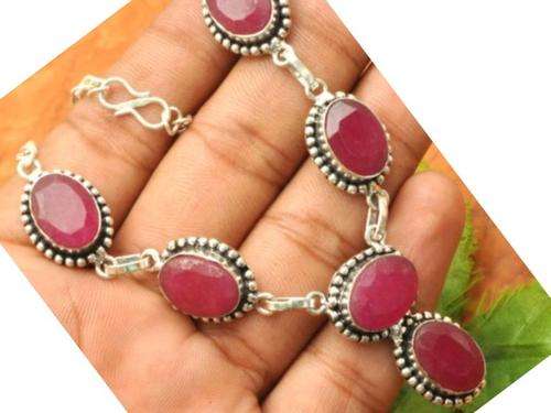 Charming Raspberry Ruby Handcrafted Silver Fashion Necklace