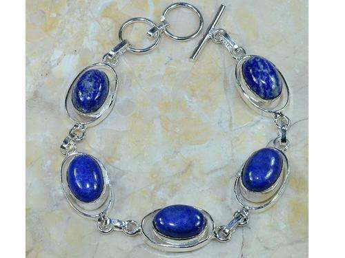 Mystical Lapis Lazulie Handcrafted Silver Fashion Bracelet