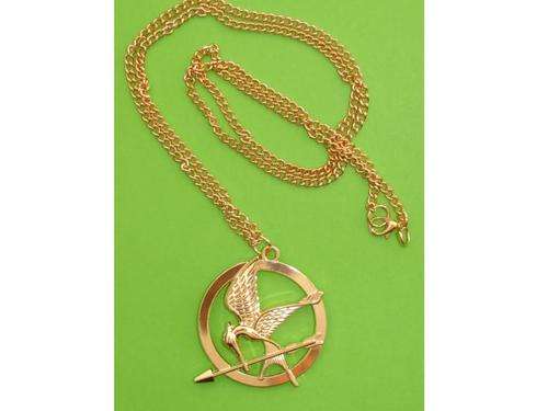 Hungar Games "Mocking Jay" Gold Tone Pendant Necklace