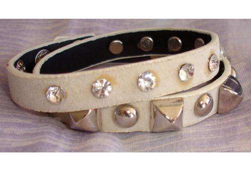 Trendy Off White Studded Bling Wrap Around Bracelet