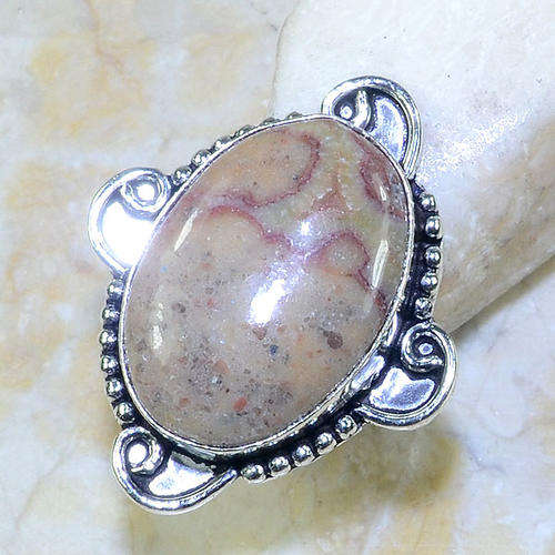 Desert Jasper Gemstone Handcrafted Fashion Ring size 6.75