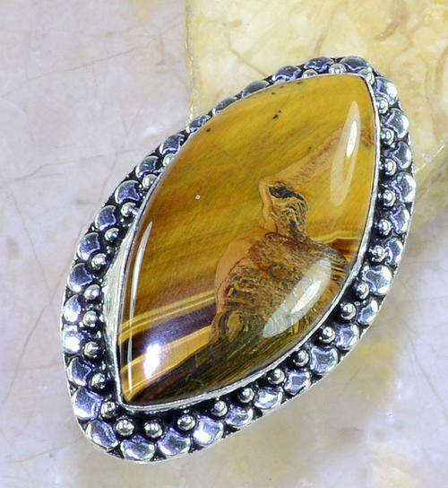 Mesmerizing Moss Agate Handcrafted Silver Fashion Ring Size 8.25
