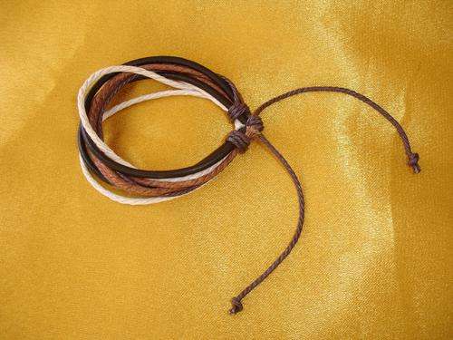 New Hemp Surfer Tribal Multi Strand Leather Bracelet
