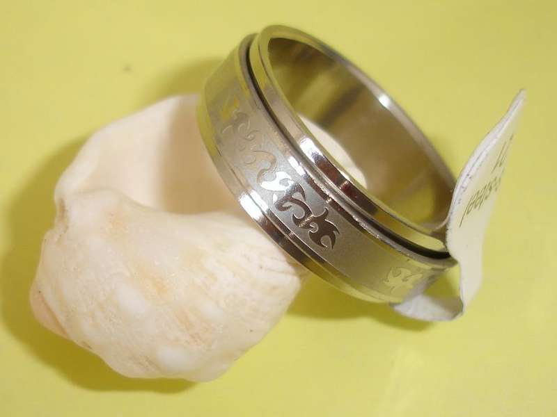 Cool Unisex Stainless Steel Spinner Ring Size 12.5