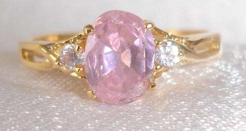 "Pretty in Pink" Ladies 18KGP Pink Topaz Fashion Ring Size 8.35