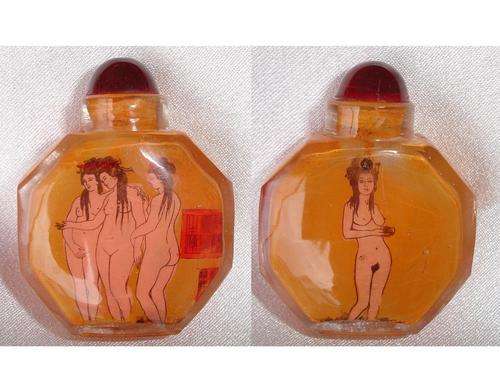 Curious "Inside the bottle painting" Chinese Nudes Snuff Bottle #2