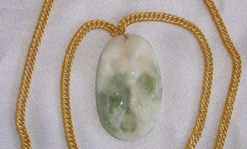 Enchanting Jade Mermaid Pendant and Chain