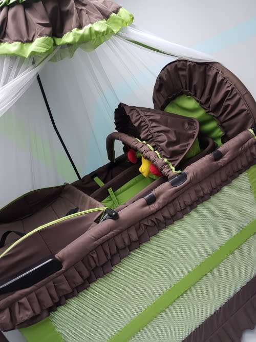Chelino - 6-in-1 Cot - Brown & Green