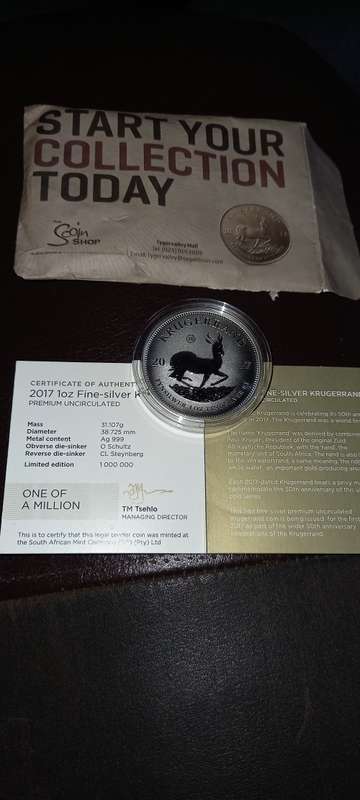 2017 1 OZ FINE SILVER KRUGERRAND