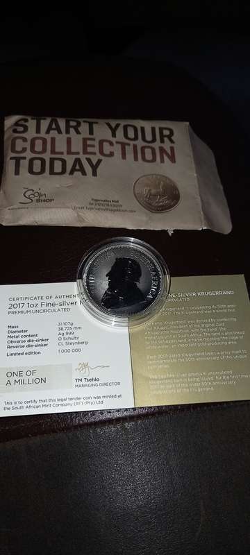 2017 1 OZ FINE SILVER KRUGERRAND