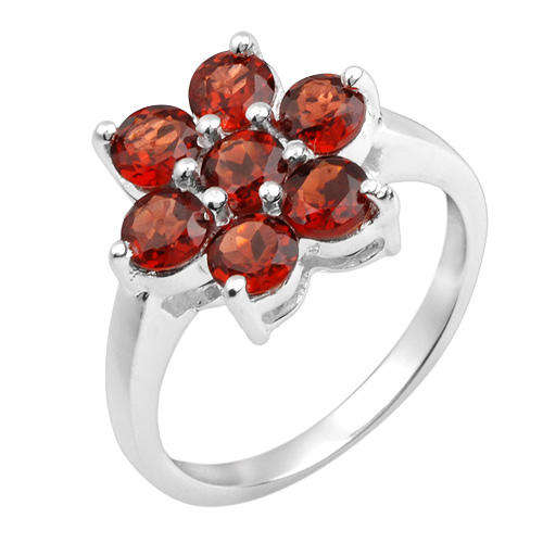 Ring With 2.45ctw Genuine Garnets 925 Sterling silver- Size 7