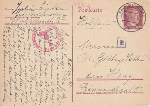 Postcard - 1941 - Friedrichroda in Germany - Swastika Eagle