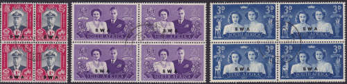 South West Africa - 1947 South Africa Postage Stamps Overprinted - Complete Set - Blocks