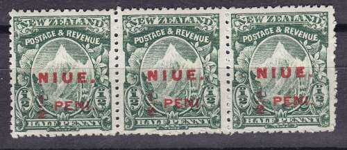 New Zealand - Niue 1903 As No. 2 - New Watermark - Strip - LH