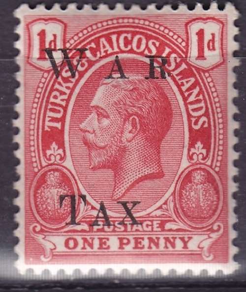 Turks And Caicos Islands - 1919 Overprinted WAR TAX Top Bottom