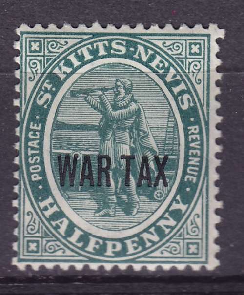 St Kitts Nevis - 1916 No. 16 Overprinted WAR TAX - MNH
