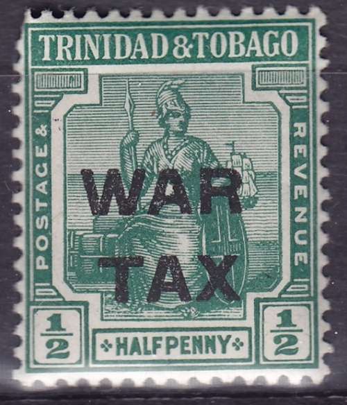 Trinidad & Tobago - 1917 & 1918 War Tax - Bold Font