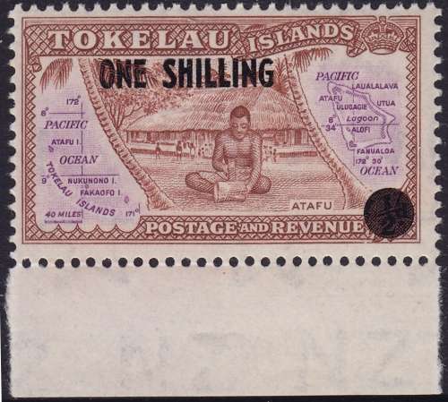 Tokelau Islands - 1956 Definitive Issue - Issue of 1948 Surcharged - Single with border - MNH