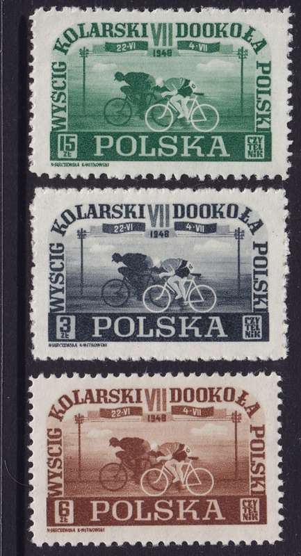 Poland - 1948 The 7th Bicycle Tour of Poland - MNH - Complete Set