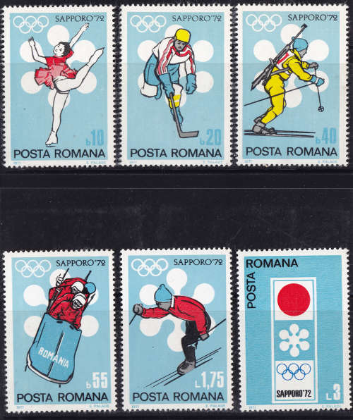 Romania - 1971 Winter Olympic Games - Sapporo 1972, Japan - Complete Set - MNH