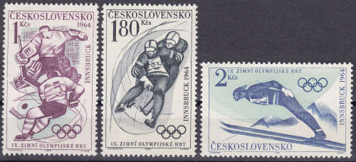 Czechoslovakia - 1964 Winter Olympic Games - Innsbruck 1964, Austria - Complete Set - MNH