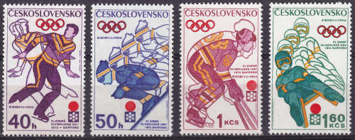 Czechoslovakia - 1972 Winter Olympic Games - Sapporo, Japan - Complete Set - MNH