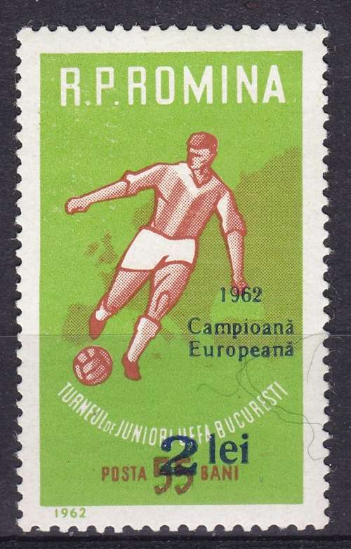 Romania - 1962 UEFA Junior Competition - MNH - 2 Lei Overprint