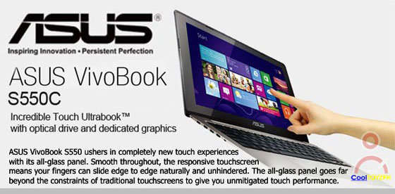 ASUS ULTRA SLIM 15.6" TOUCH SCREEN, CORE i5, 500GB HD, 8GB RAM, WIN8, DVD WRITER, WEBCAM