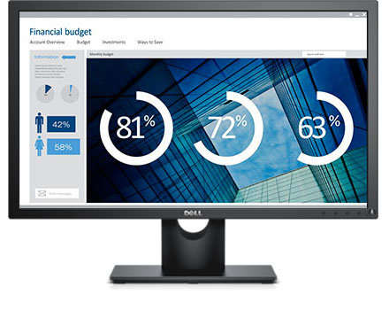 DELL 24 INCH E2416H, FULL HD, LED WIDE SCREEN, TILT, DP / VGA