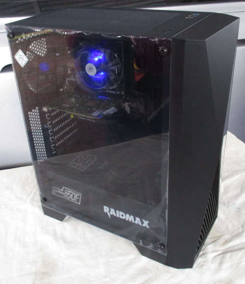 gaming desktop pc, 9th gen, core i5,16gb ram, 256gb ssd, raidmax led case, vga, dvi, win 11 pro, etc