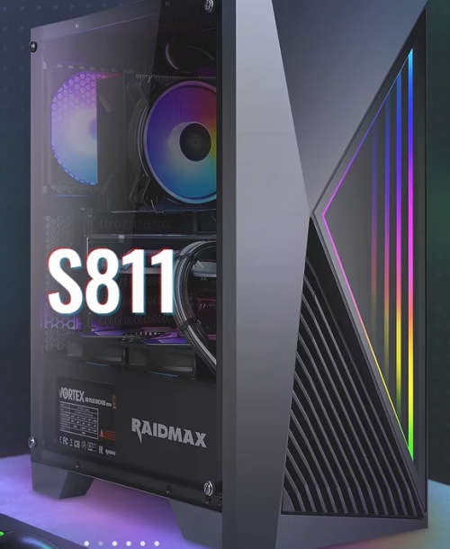 gaming desktop pc, 9th gen, core i5,16gb ram, 256gb ssd, raidmax led case, vga, dvi, win 11 pro, etc