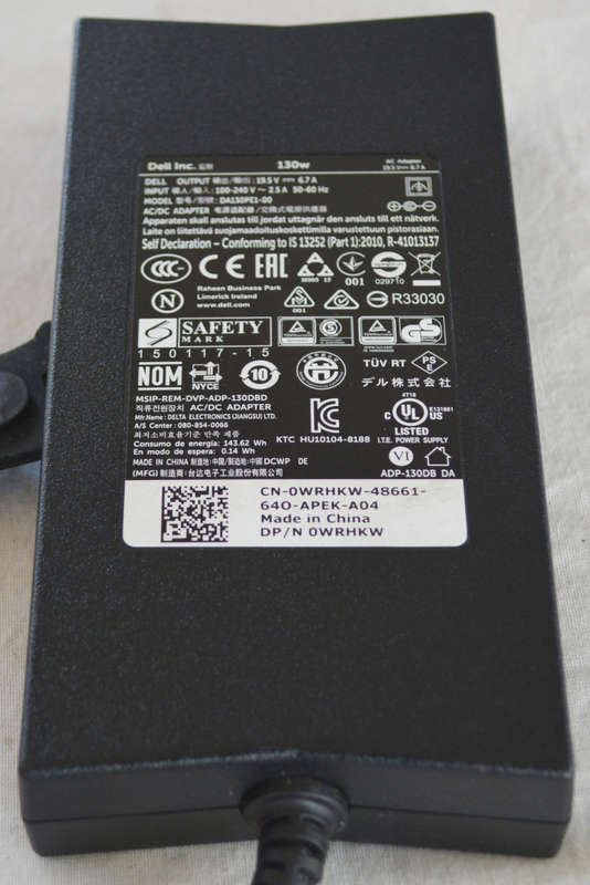 Brand new original Dell Big pin Laptop chargers, 130 watt, output 19.5v - 6.7A