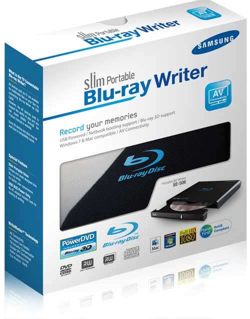 SAMSUNG EXTERNAL SLIM USB 6x BLUE RAY WRITER / PLAYER (BRAND NEW)