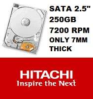 HITACHI {{250GB}} SLIM 7MM FASTEST 7200RPM 2.5" SATA INTERNAL HARD DRIVE (NEW)
