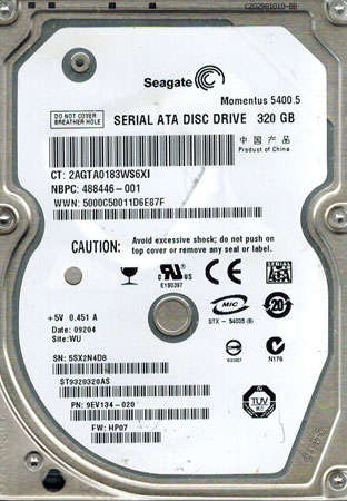 SEAGATE MOMENTUS **320GB** FASTEST 5400RPM 2.5" SATA INTERNAL HARD DRIVE (BRAND NEW)