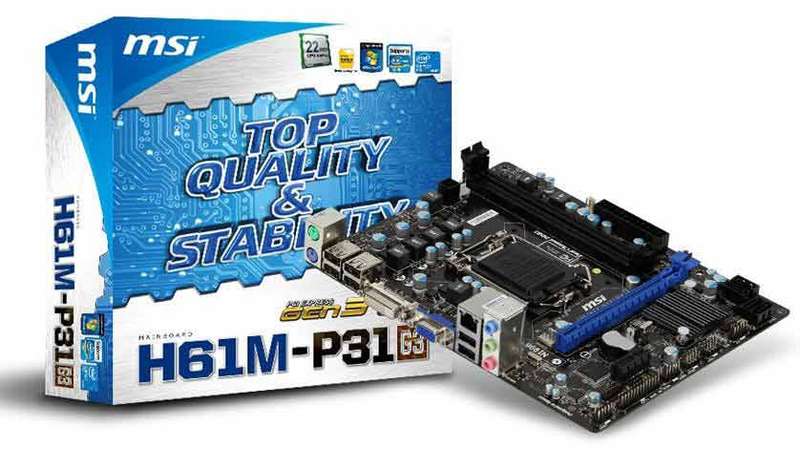 MSI H61M-P31 (G3) INTEL H61 CHIPSET LGA1155 MOTHERBOARD