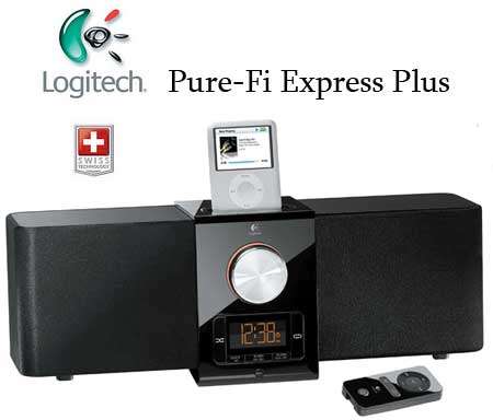 LOGITECH PURE-FI EXPRESS PLUS SPEAKERS / DOCK WITH REMOTE FOR IPOD / IPHONE (BRAND NEW)