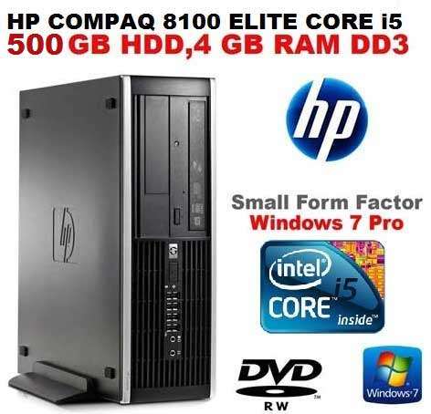 HP DESKTOP PC CORE i5 3.33GHz, 4GB RAM, 500GB HD, DVD-RW, LICENSED WIN 7 PRO ETC