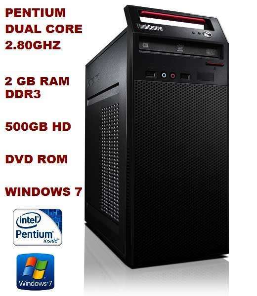 LENOVO DESKTOP PC DUAL CORE 2.80GHz, 2GB RAM, 500GB HD, DVD, LICENSED WIN 7,ETC