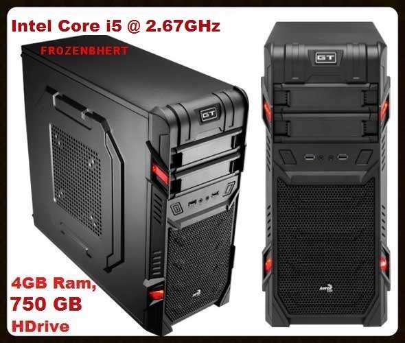 GAMING DESKTOP PC CORE i5 @ 2.67 GHz, 4GB RAM, 750 HD, DVD-RW, LIC WIN 7 PRO, GIGABYTE GRAPHIC CARD