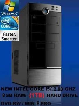 STYLISH DESKTOP PC INTEL CORE i5 @ 2.90GHz, 8GB RAM, {1TB} HD, DVD-RW, LIC WIN 8.1 PRO, ETC (NEW)