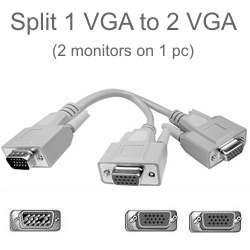 CONNECT 1 PC TO 2 DISPLAYS WITH THIS ADAPTER (BRAND NEW)