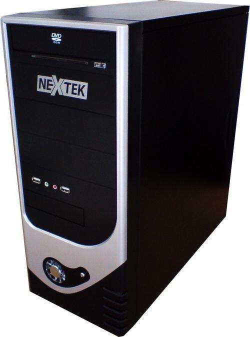 NEXTEK PC CASING (RED / SILVER ) WITH FRONT USB PORTS ETC *BRAND NEW*