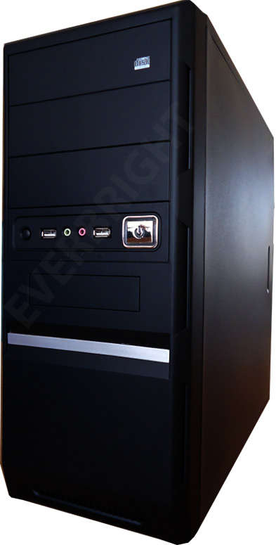 LAST ONE - MATT BLACK PC CASING WITH POWER SUPPLY, FRONT USB PORTS ETC (BRAND NEW)