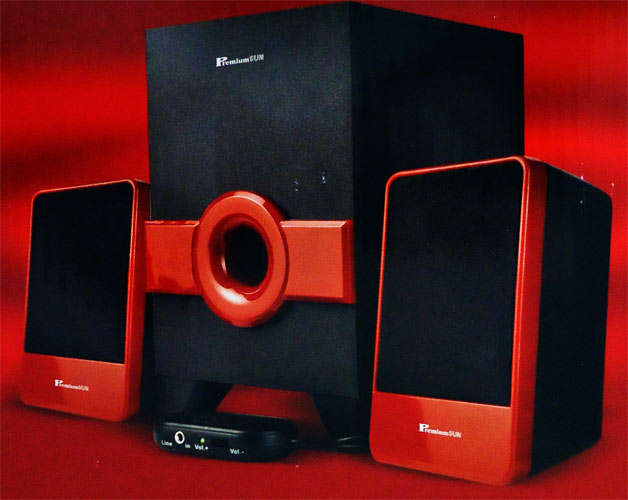 PREMIUM SUN 3800W P.M.P.O 2.1 CHANNEL SPEAKERS WITH WIRED REMOTE (BRAND NEW)