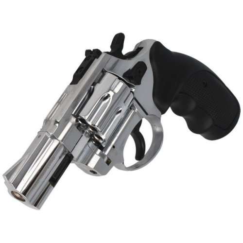 9mm Blanks Gun - Zoraki r2  3`` shiny chrome & * 10 x 9mm Blank Rounds - No License Required