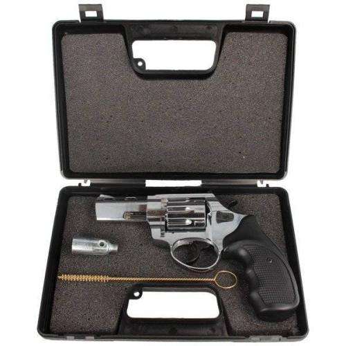 No License Required - ZORAKI 3` combo Revolver Shiny Chrome & 10x 9mm Blanks Hand Gun