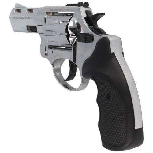 No License Required - ZORAKI 3` combo Revolver Shiny Chrome & 10x 9mm Blanks Hand Gun
